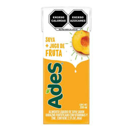 Alimento liquido de soya AdeS  sabor durazno 200 ml