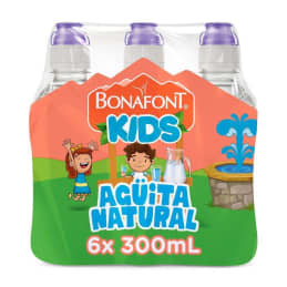 Agua Bonafont Kids natural pack 6 botellas 300 ml c/u