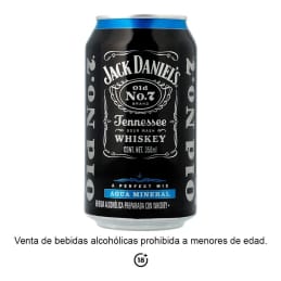 Bebida alcohólica preparada Jack Daniels  Agua Mineral 350 ml