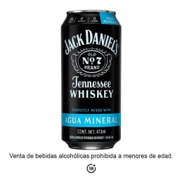 Bebida alcohólica preparada Jack Daniels  Agua Mineral 473 ml