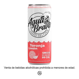 Bebida alcohólica preparada Agua Brava Hard Seltzer toronja limón 355 ml