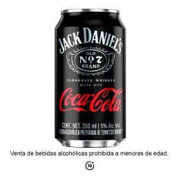 Bebida alcohólica preparada Jack Daniels  Coca Cola original 350 ml