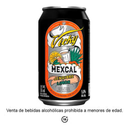 Bebida alcohólica preparada Vicky Mexcal jengibre limón 355 ml