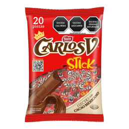 Chocolate Nestlé Carlos V stick 20 pzas 8 g c/u