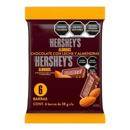 Barra de chocolate Hershey’s  con almendras 6 pzas de 38 g c/u