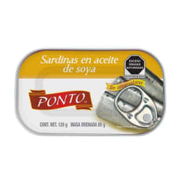 Sardinas Ponto  en aceite de soya 120 g