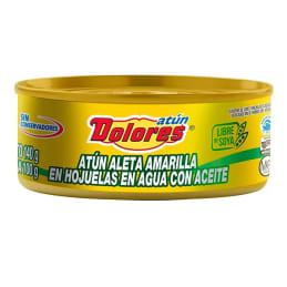 Atún Dolores  aleta amarilla en agua con aceite 140 g