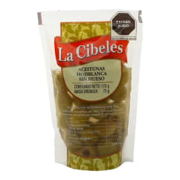 Aceitunas verdes Cibeles  hojiblanca sin hueso 170 g