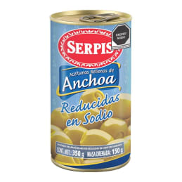 Aceitunas Serpis  rellenas de anchoa reducidas en sodio 350 g