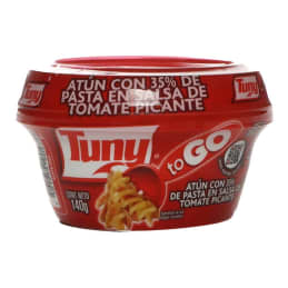 Atún Tuny To Go con pasta en salsa de tomate con picante 140 g