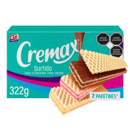 Galletas Gamesa Cremax tipo wafer surtido 7 paketines de 46 g c/u