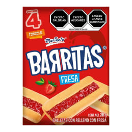 Barritas Marinela  con relleno sabor fresa 268 g