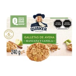 Galletas de avena Quaker  con manzana y canela 6 paquetes de 40 g c/u