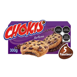 Galletas Gamesa Chokis Rellena con chispas sabor a chocolate y  relleno a sabor chocolate 300 g