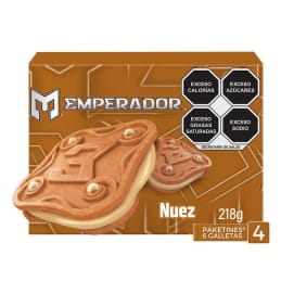 Galletas Gamesa Emperador tipo sándwich con relleno sabor nuez 24 pzas