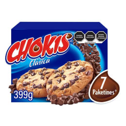 Galletas Gamesa Chokis clásicas con chispas sabor chocolate 7 paketines de 57 g c/u