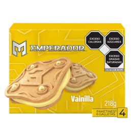 Galletas Gamesa Emperador tipo sándwich con relleno sabor vainilla 24 pzas