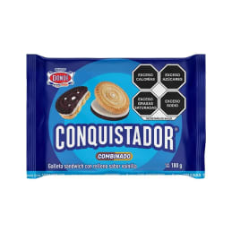 Galletas Dondé Conquistador sándwich combinado con relleno sabor vainilla 180 g