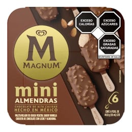 Paleta Helada Holanda Magnum mini almendras 6 pzas 55 ml c/u