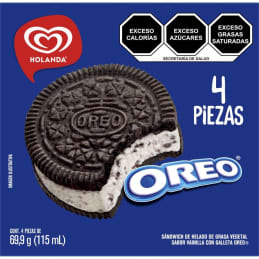 Sándwich de helado Holanda Oreo sabor vainilla 115 ml