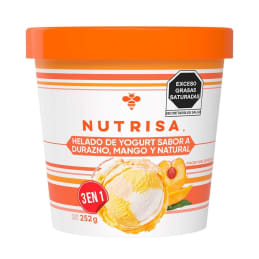 Helado Nutrisa  natural, durazno y mango 252 g