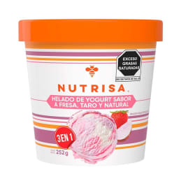 Helado Nutrisa  natural, fresa y taro 252 g