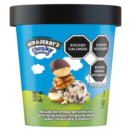 Helado de crema de leche Ben & Jerry’s  chunky monkey 473 ml