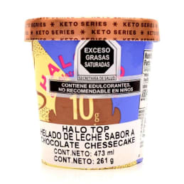 Helado Halo Top  sabor chocolate cheesecake 473 ml