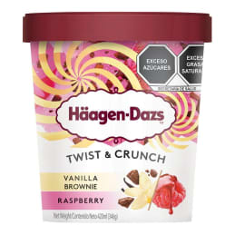 Helado Häagen-Dazs  twist & crunch vanilla brownie y raspberry 346 g