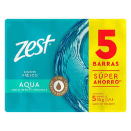 Jabón de tocador Zest  aqua 5 barras de 90 g c/u