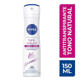 Antitranspirante Nivea  aclarado natural efecto satín en aerosol para dama 150 ml