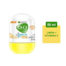 Antitranspirante Garnier Bí-O clinical 96h express aclara limón + vitamina c en roll on para dama 50 ml