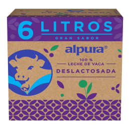 Leche Alpura  deslactosada 6 pzas de 1 l c/u