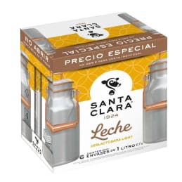 Leche Santa Clara  deslactosada light 6 pzas de 1 l c/u