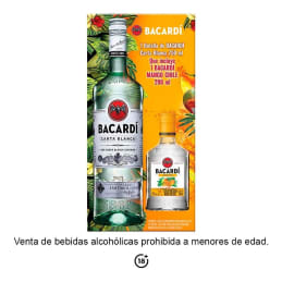 Ron Bacardí  Carta Blanca Superior 750 ml más Bacardí Mango con Chile 200 ml