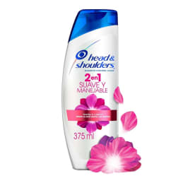 Shampoo Head & Shoulders 2 en 1 Suave y manejable control caspa 375 ml