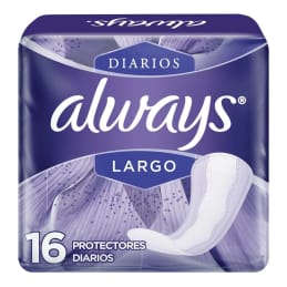 Protectores diarios Always Diarios Largo 16 pzas