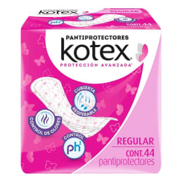 Pantiprotectores Kotex  diarios regular o tanga edición limitada 44 pzas