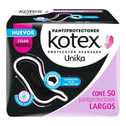 Protectores diarios Kotex Unika black largos 50 pzas