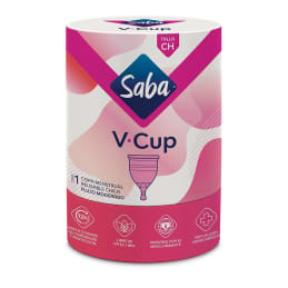 Copa menstrual Saba  v-cup reusable chica flujo moderado 1 pza