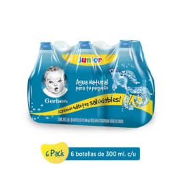 Agua natural Gerber  junior 6 botellas de 300 ml c/u